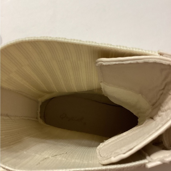 Qupid Renley Ivory Bone Lace Chunky Combat Women’s Boots Size 9 - Picture 8 of 10